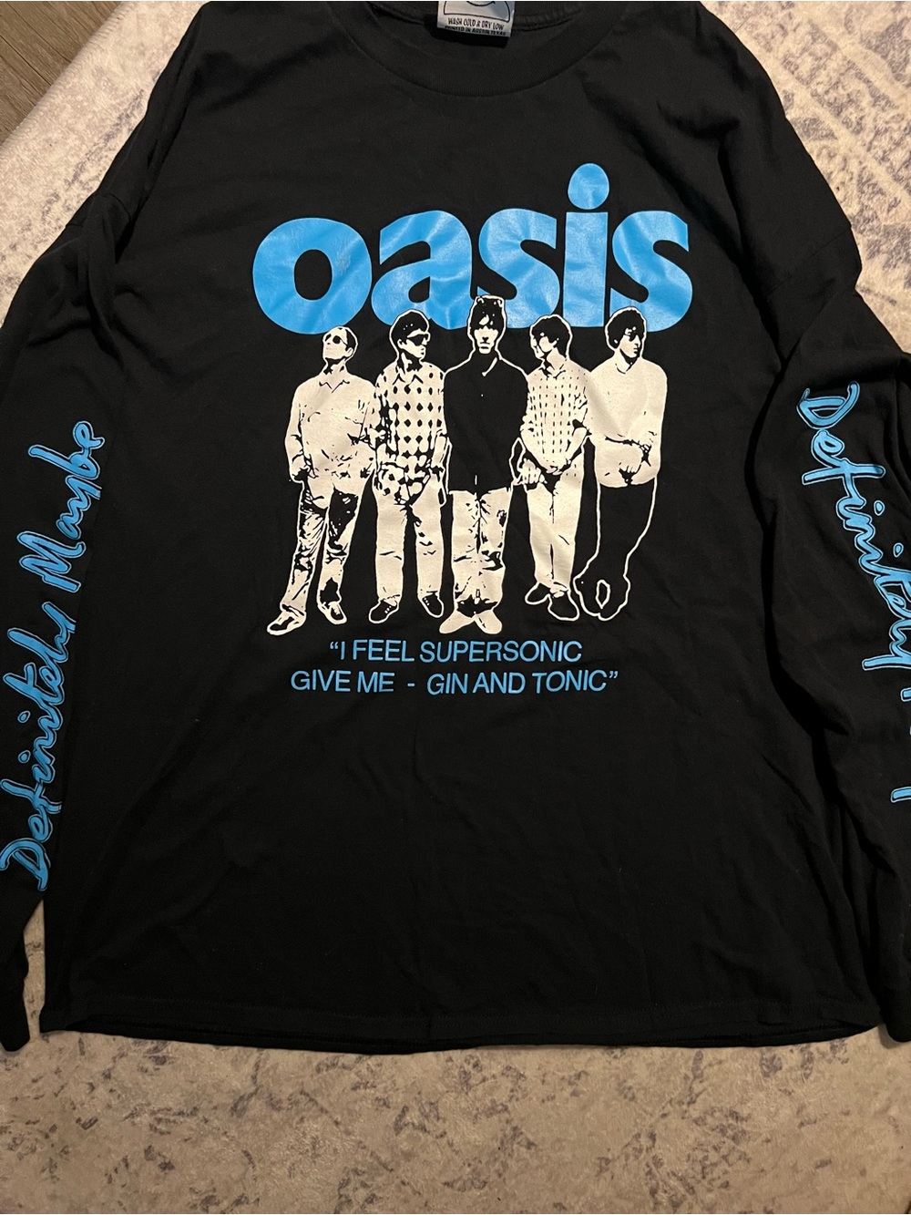 Oasis Black Long Sleeve Band Tee